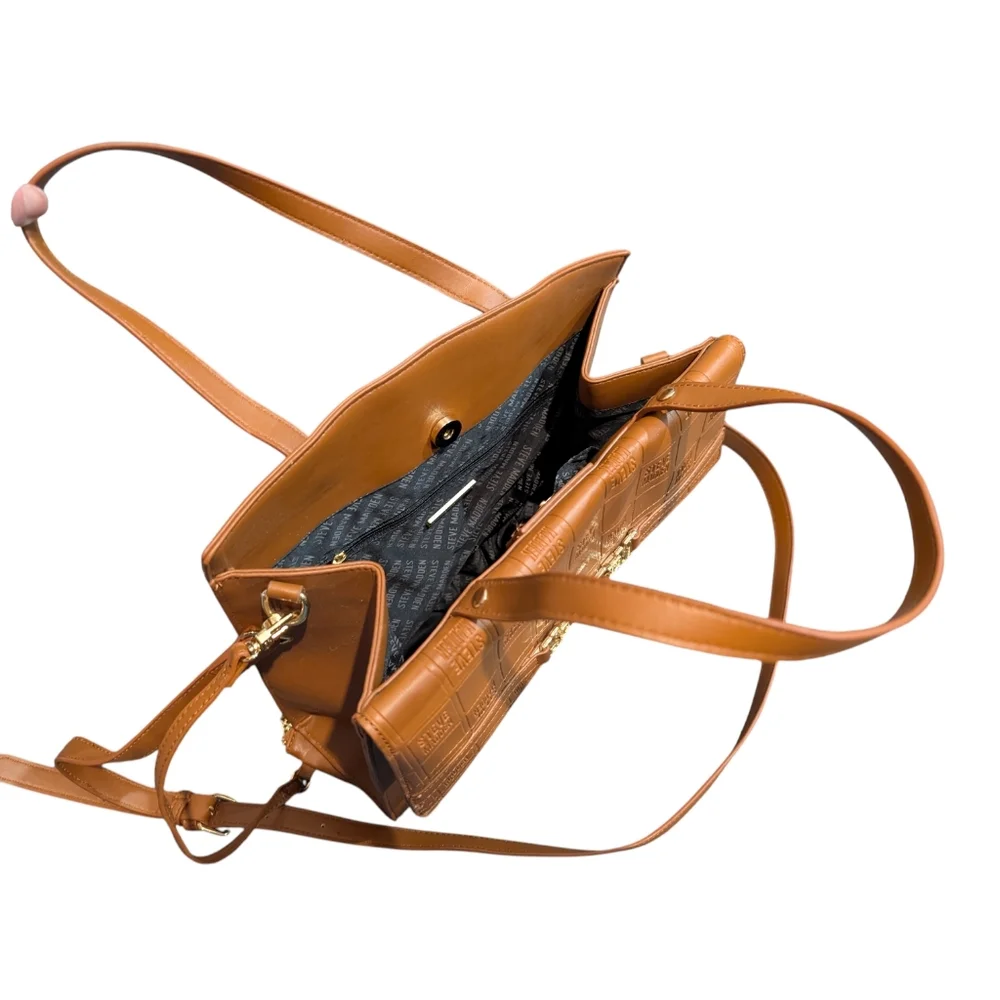 Steve Madden BWinona Crossbody Satchel in‎ Cognac With Detachable Coin Purse